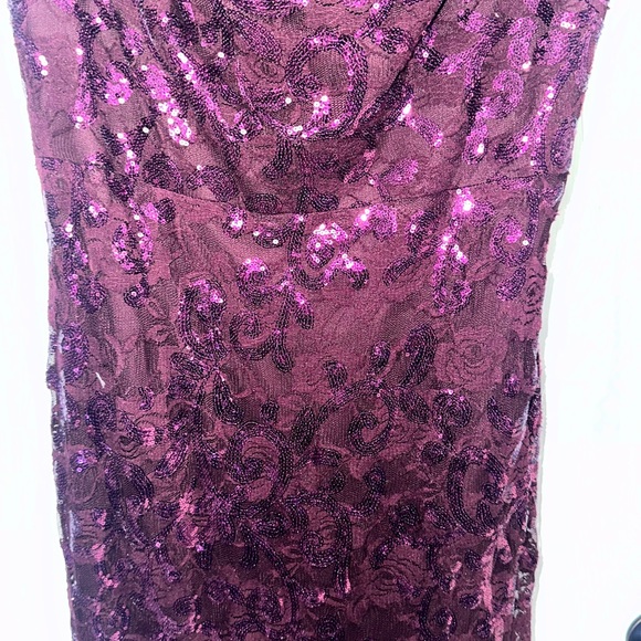 NEW WT Eliza J Women’s Size 16 Sequin Gown Sleeveless Mermaid Style Purple - Picture 2 of 16